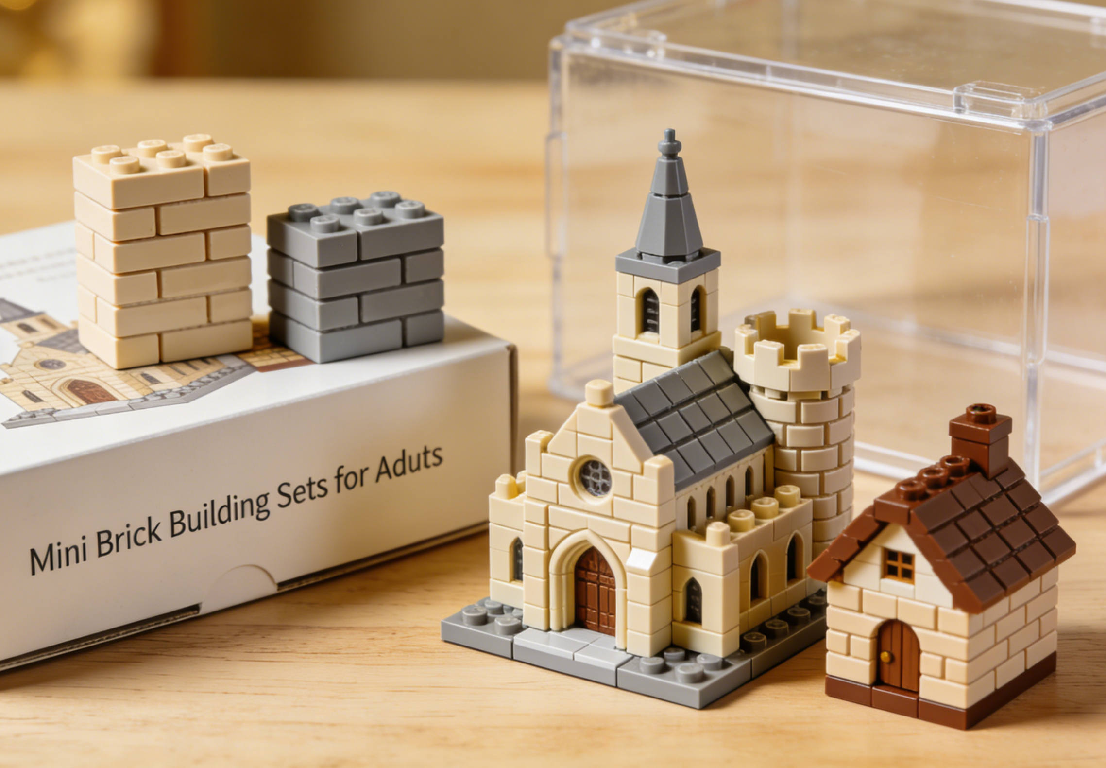 Intricate mini brick building set depicting a famous landmark on a desk