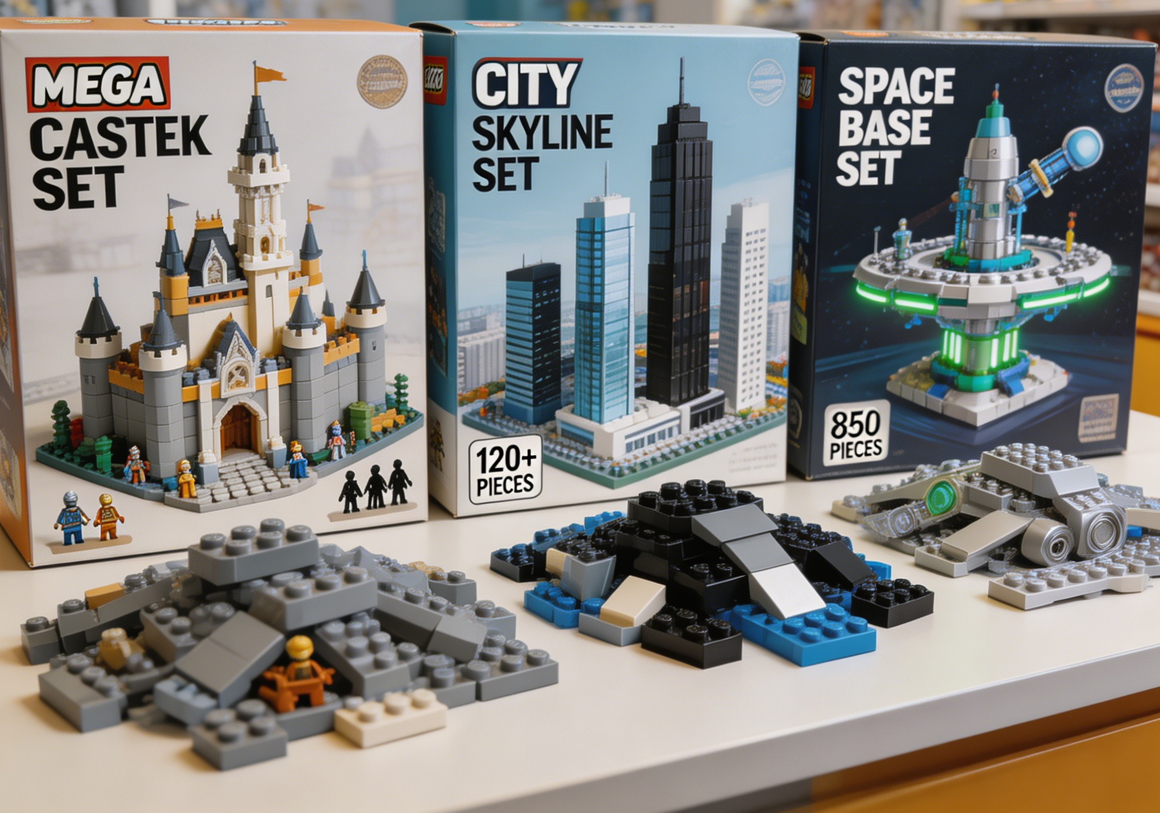Intricate large building block set depicting an ancient structure