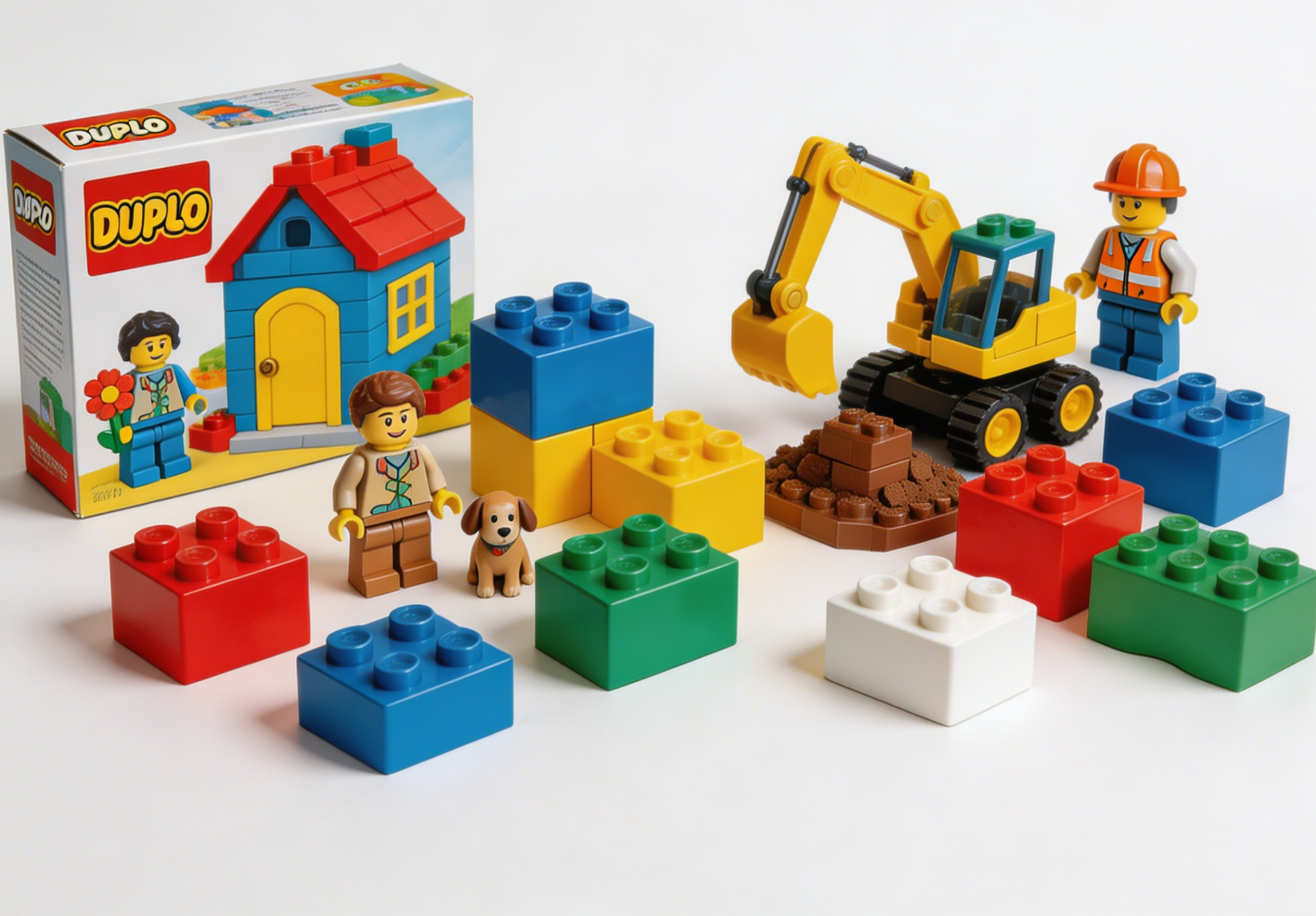 A colorful collection of large building blocks for toddlers