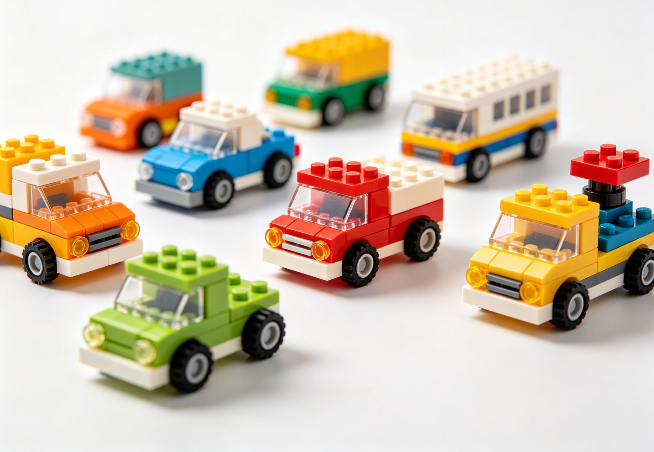 A high-detail mini building block supercar model displayed on a desk