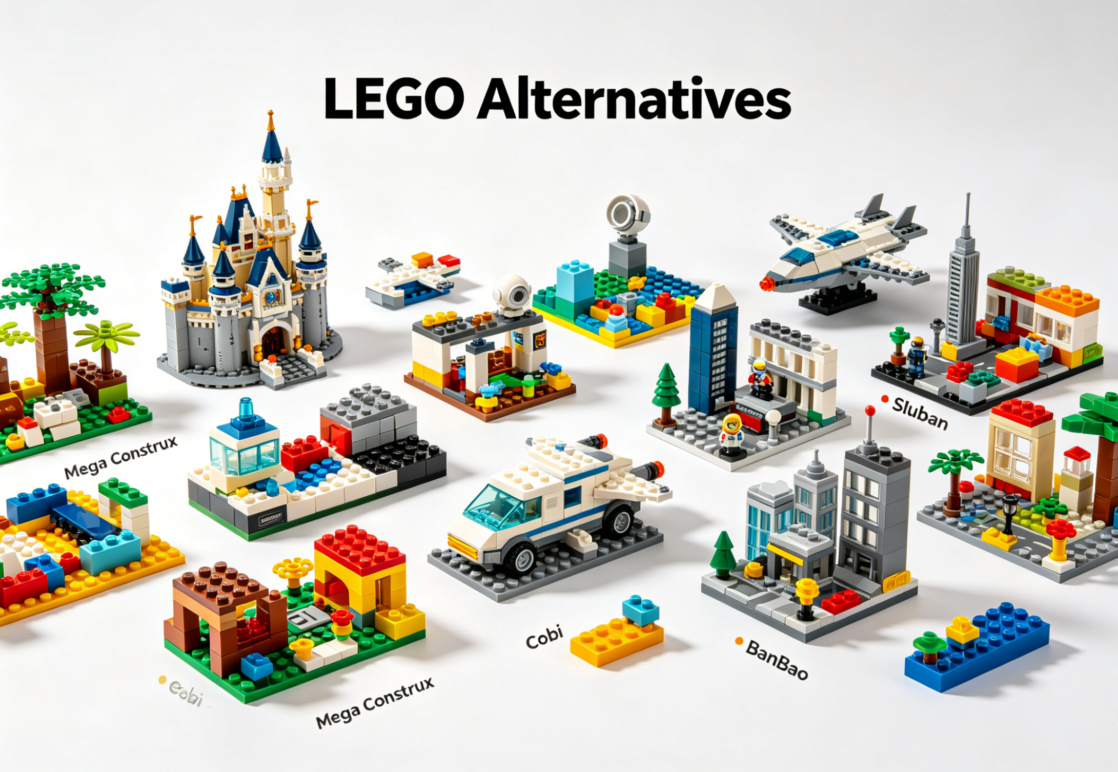 Detailed architectural building block set for adults