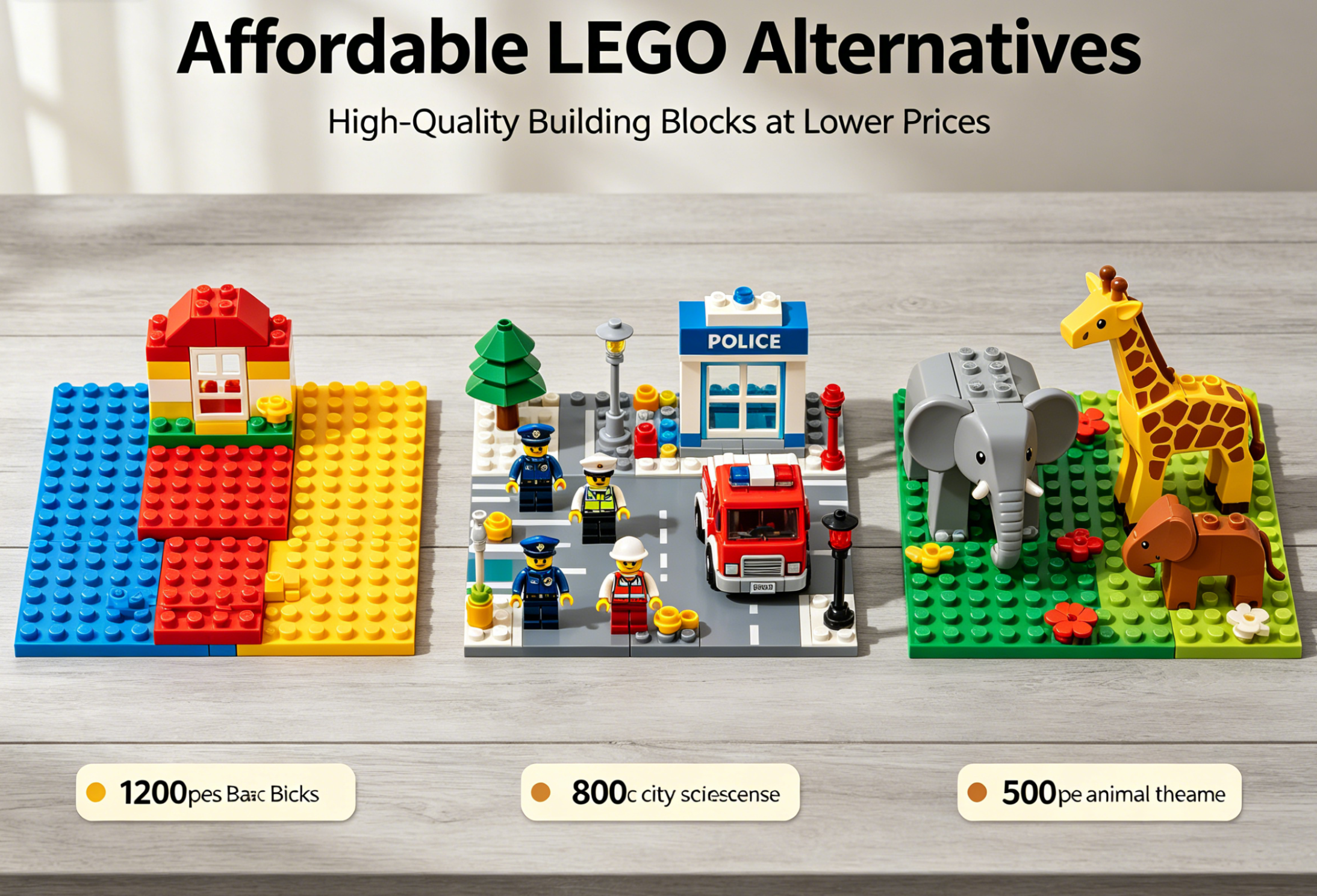 A collection of high-quality building blocks arranged neatly