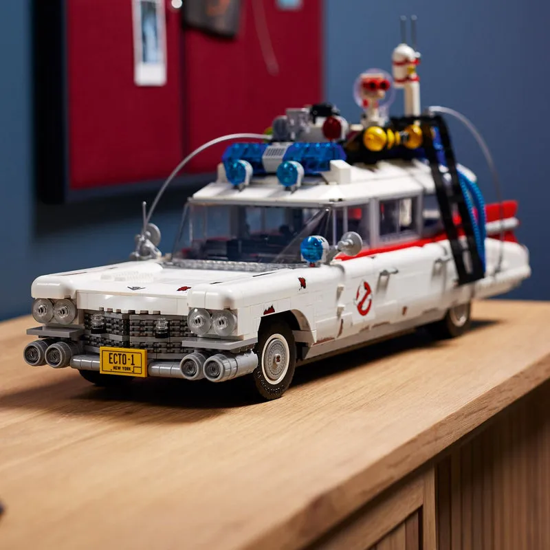 Detailed shot of the LEGO Ghostbusters Ecto-1 10274 model