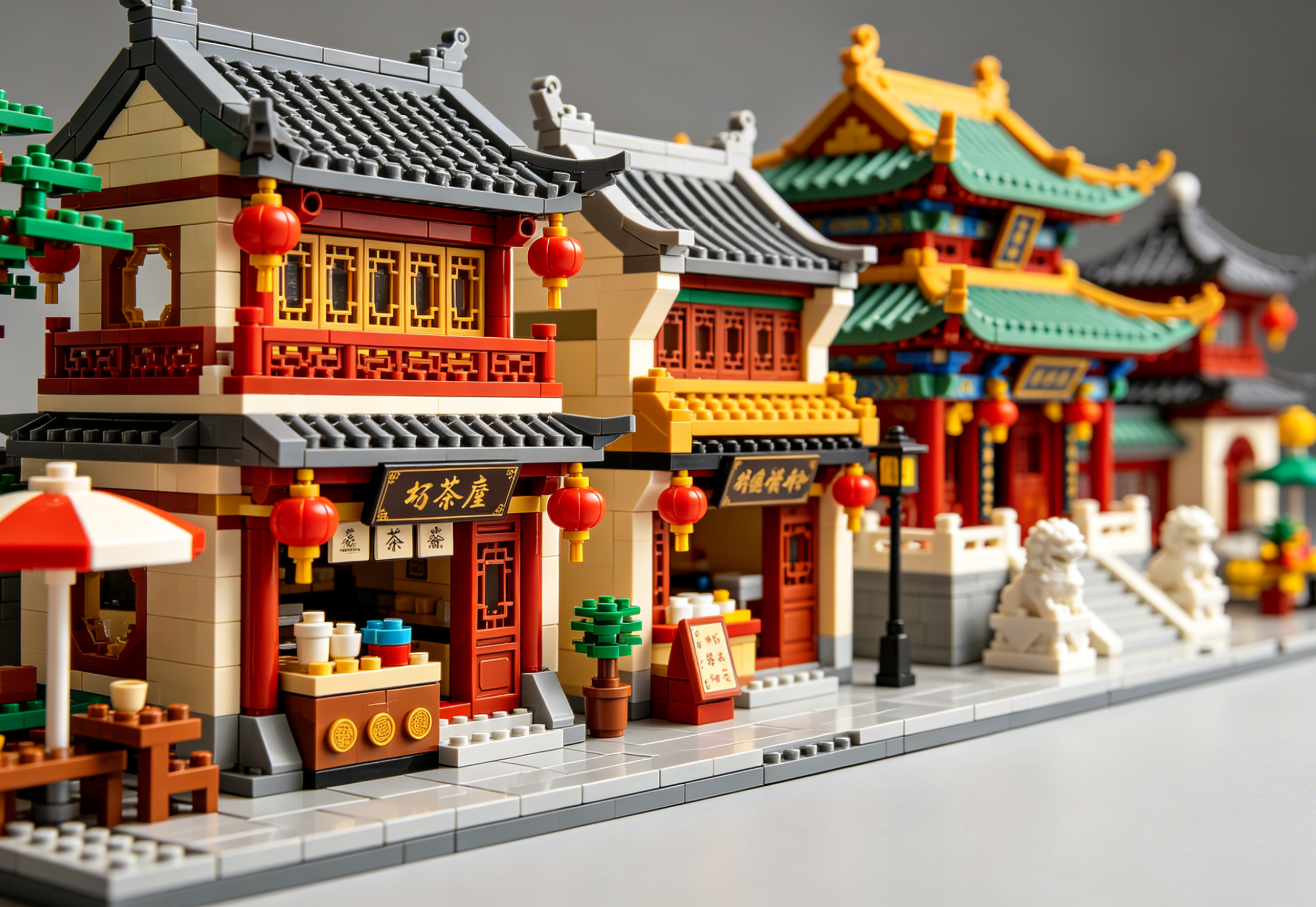 Stunning Ancient Chinese Street Scene Built with Micro Blocks