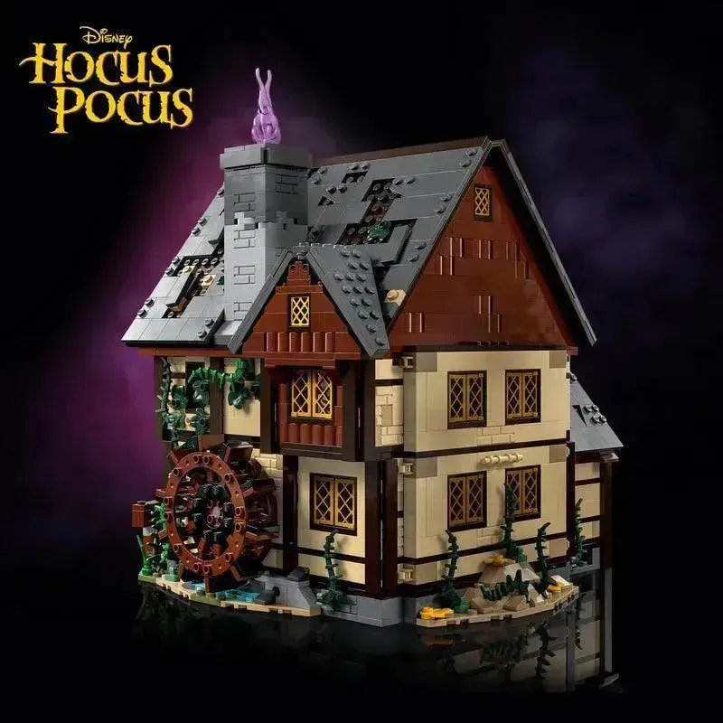 Detailed view of the LEGO Hocus Pocus Sanderson Sisters' Cottage set