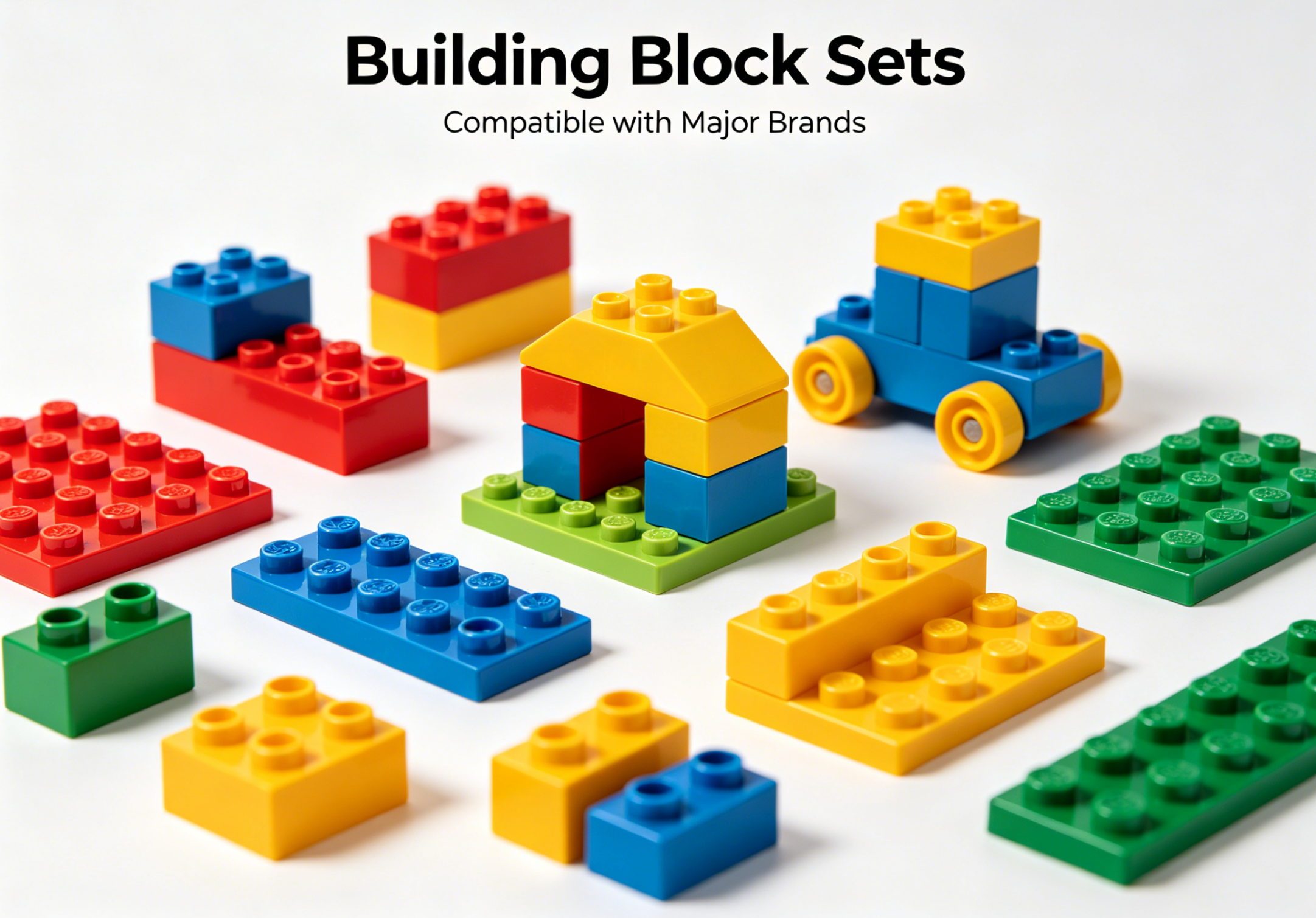 A detailed model train made from building blocks steaming through a brick-built landscape