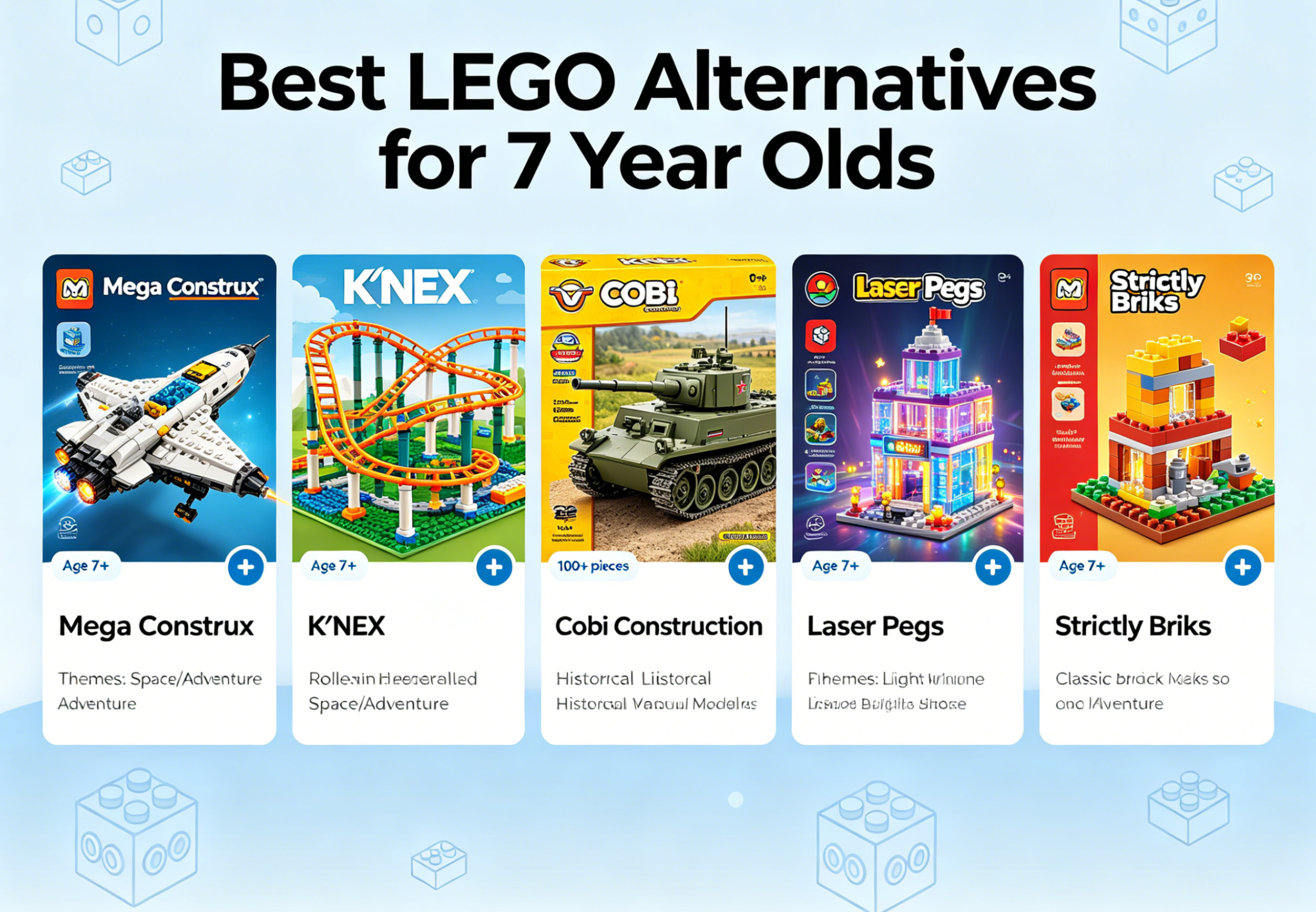 A colorful collection of various building blocks showcasing LEGO alternatives