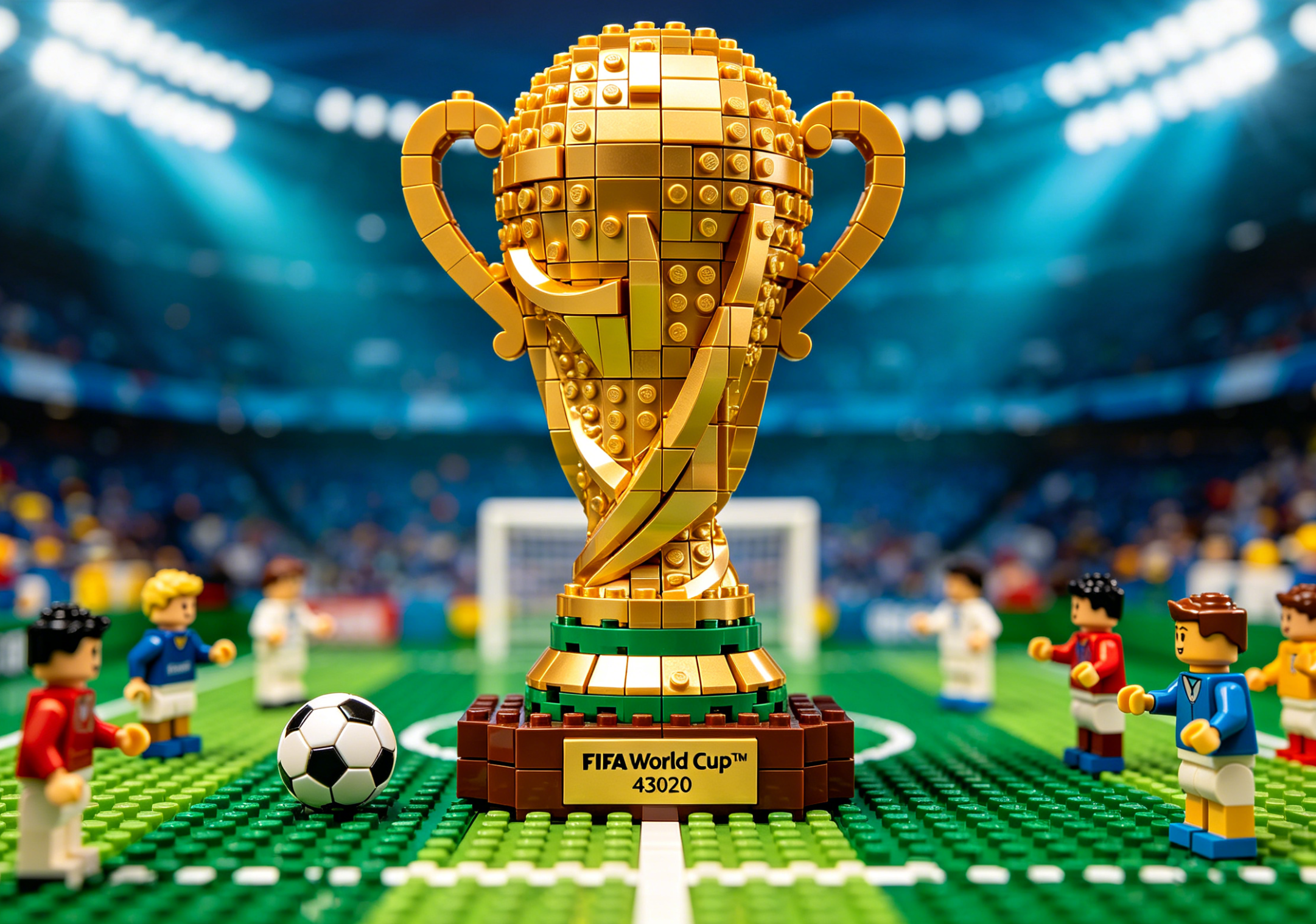 A detailed build of the iconic FIFA World Cup trophy