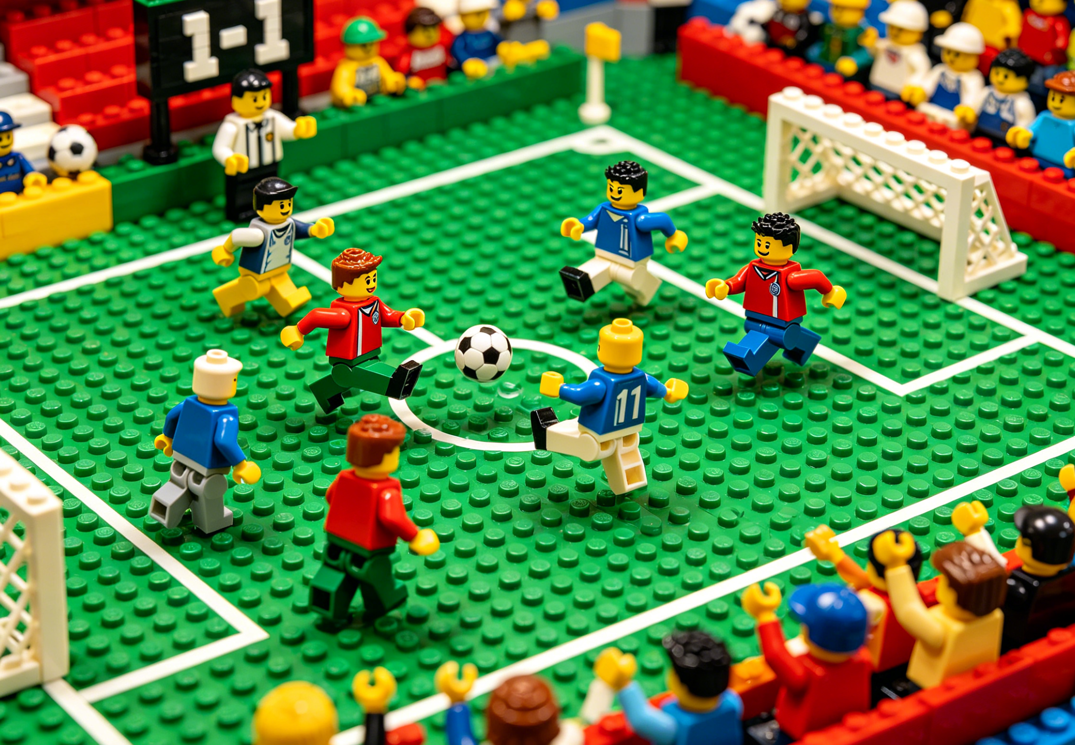 A detailed and intricate building block model of a famous soccer stadium, an ideal football enthusiast gift.