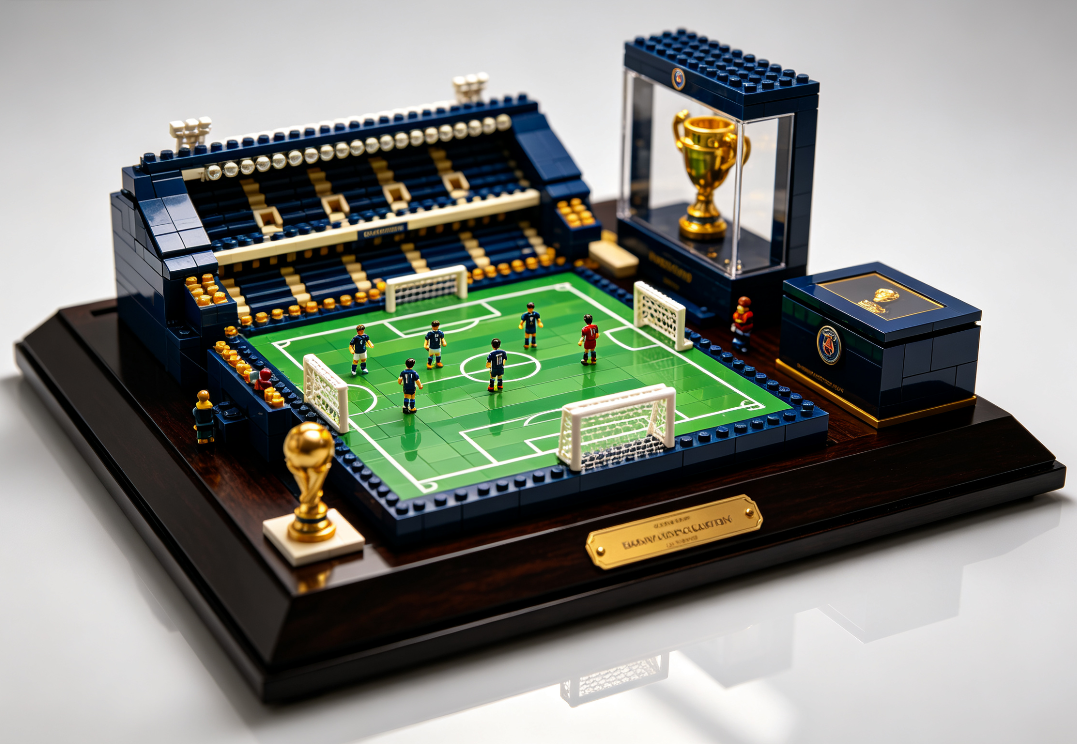 A detailed, luxury brick-built model of a famous soccer stadium